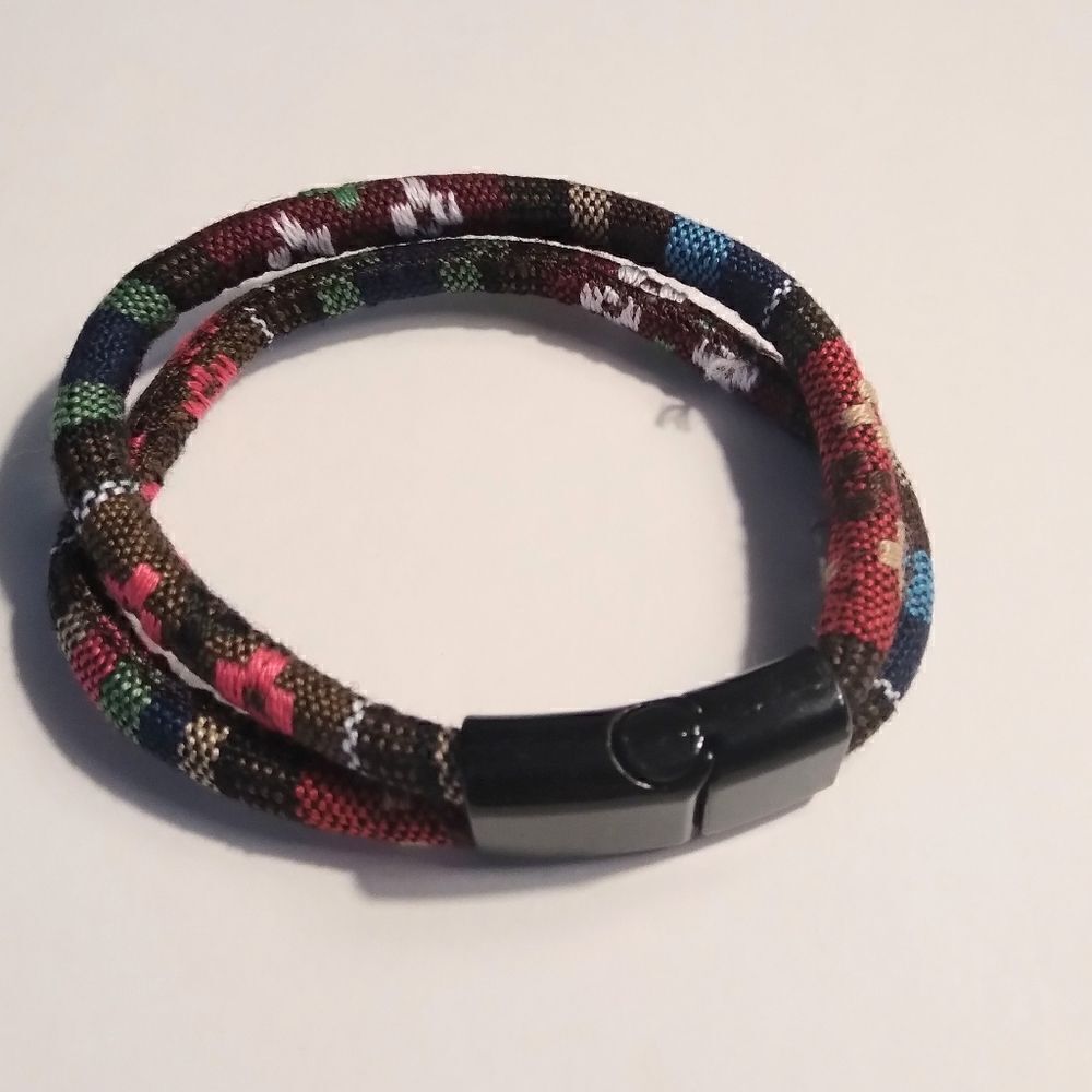 ‎Men's bracelet stripped punk hemp New a64